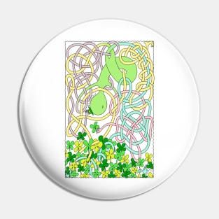 Mr Squiggly Four-Leaf Clover Pin