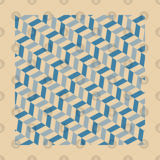 Herringbone scandi pattern in pastel blue and beige by craftydesigns