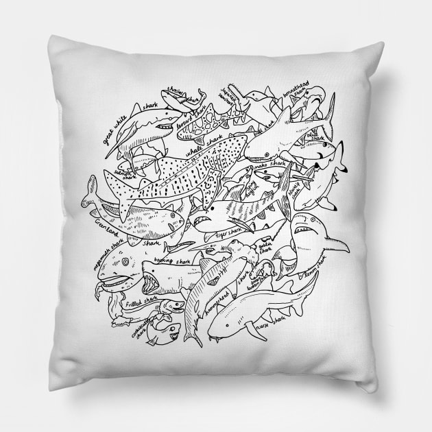 Underwater friends (transparent) Pillow by JennyGreneIllustration