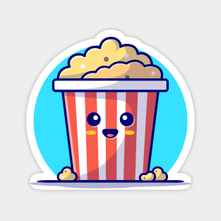 Cute Popcorn Cartoon Vector Icon Illustration Magnet