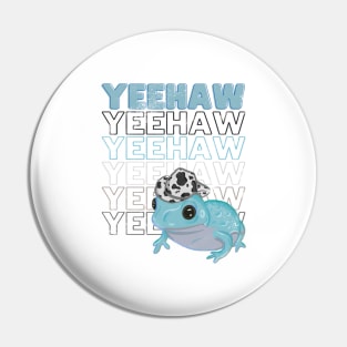 Yeehaw Blue Frog Wearing Cowboy Hat Pin