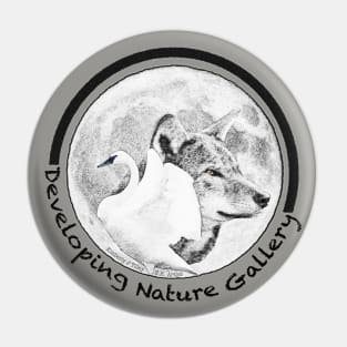 Developing Nature Gallery Swan, Wolf, Moon Logo Pin