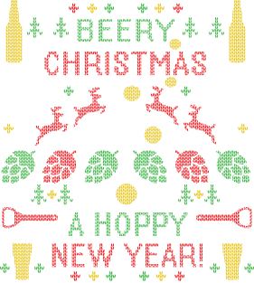 Beer Ugly Christmas Sweater Beer Lover Funny Beery Christmas Hoppy New Year IPA Hops Lover Magnet