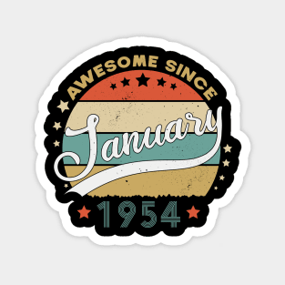 Awesome Since january 1954 Birthday Retro Sunset Vintage Funny Gift For Birthday Magnet