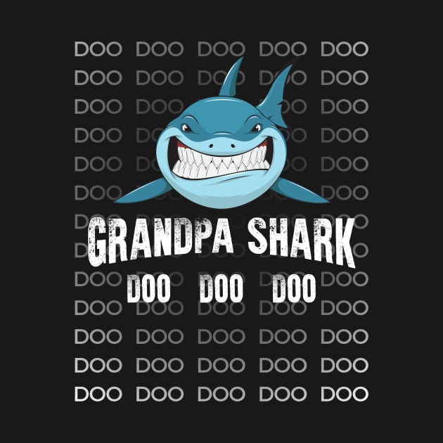 Grandpa Shark Shirt Doo Doo Matching Family Shark T-Shirt by Adamita