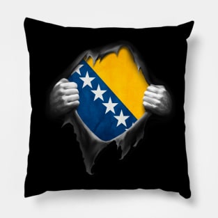 Bosnia Flag Bosnian Roots DNA Pride Gift Pillow