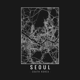 Seoul South Korea Minimalist Map T-Shirt
