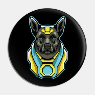 cyborg dog illustration Pin