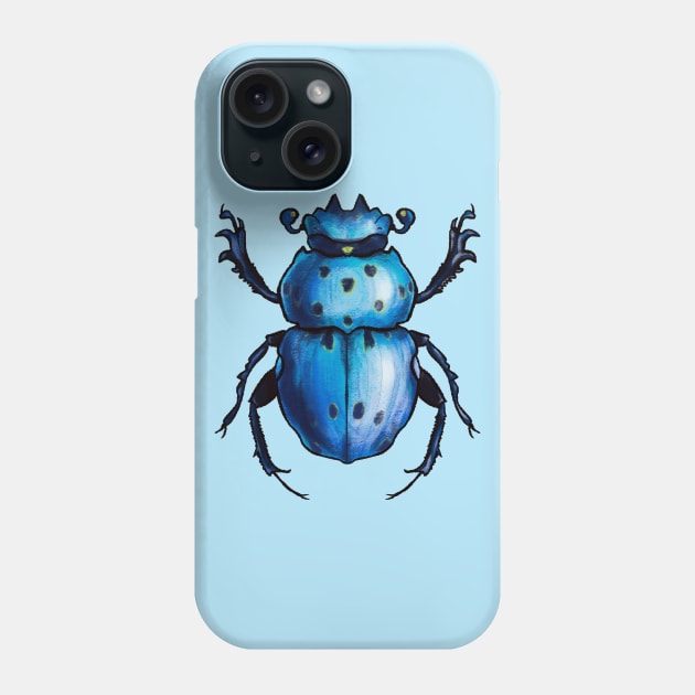 Blue Beetle Cool Insect Art Phone Case by Boriana Giormova