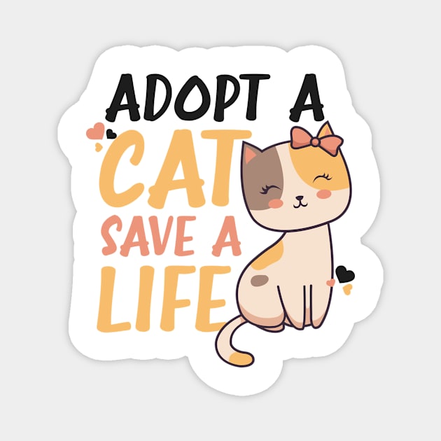 Cat Adoption Shirt | Adopt A Cat Save A Life Magnet by Gawkclothing