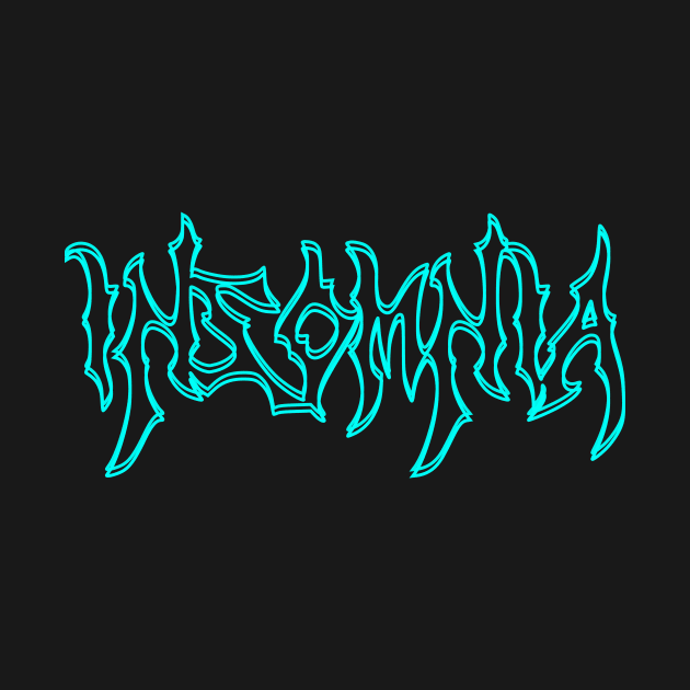 Insomnia Neon Blue Text by Amnezzy