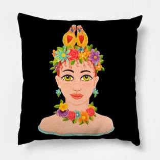 Birds on Head Day Pillow