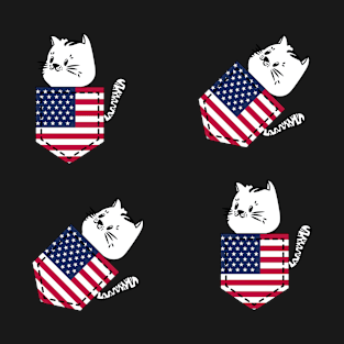 Patriotic Pocket Pussy - Cat Lover -  American Patriot T-Shirt