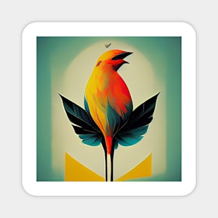 Pop Art bird, sun leaf, human, love, anger Magnet