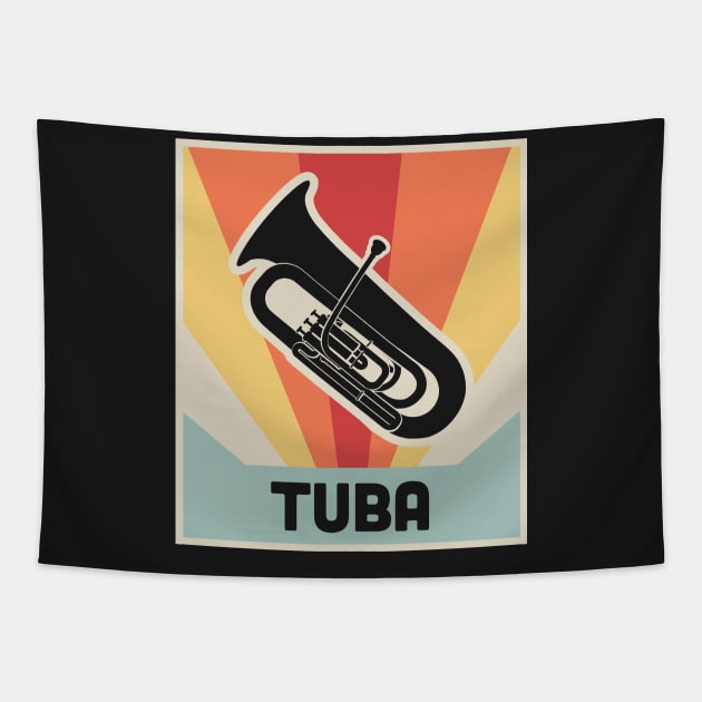 Vintage Style TUBA Poster Tapestry by MeatMan