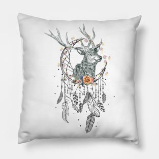 Deer Boho Abstract Pillow