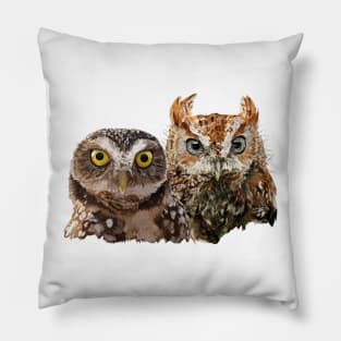 Little Owl and Scops Owl Pillow