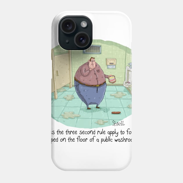 Three second rule on bathroom floor Phone Case by macccc8