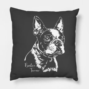 Boston Terrier Portrait dog lover gift Pillow