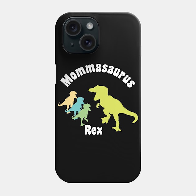 Mommasaurus Rex Dinosaur Mom 3 Three Kids Phone Case by FruitflyPie