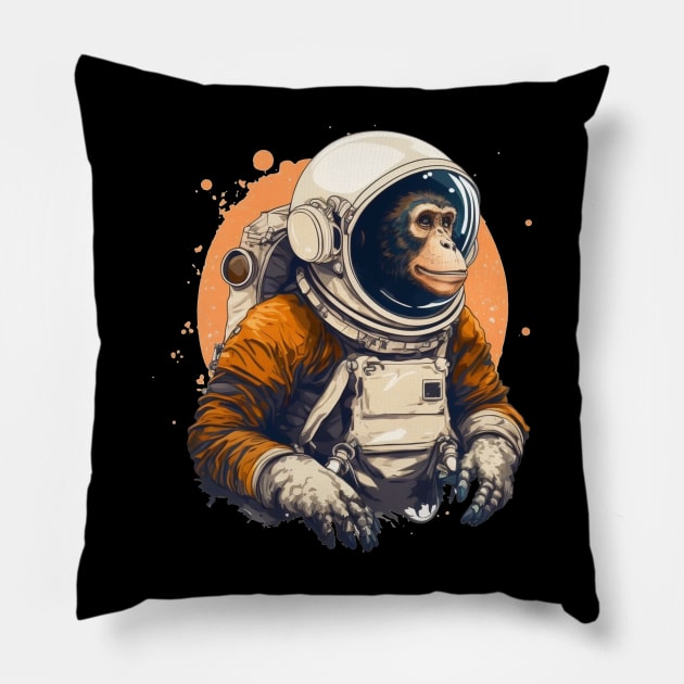 Monkey Astronaut art Pillow by JayD World