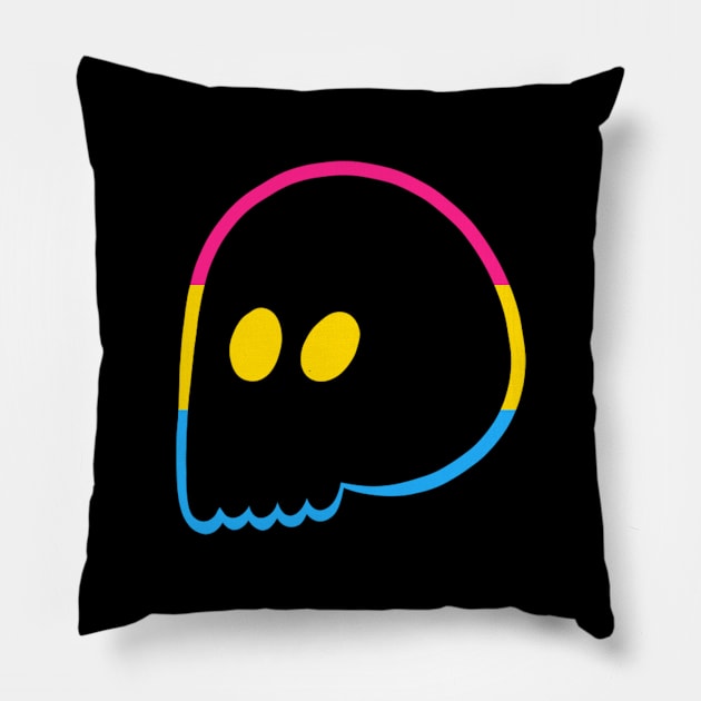 Cute Emo Skull (Pansexual Colors) Pillow by inatorinator