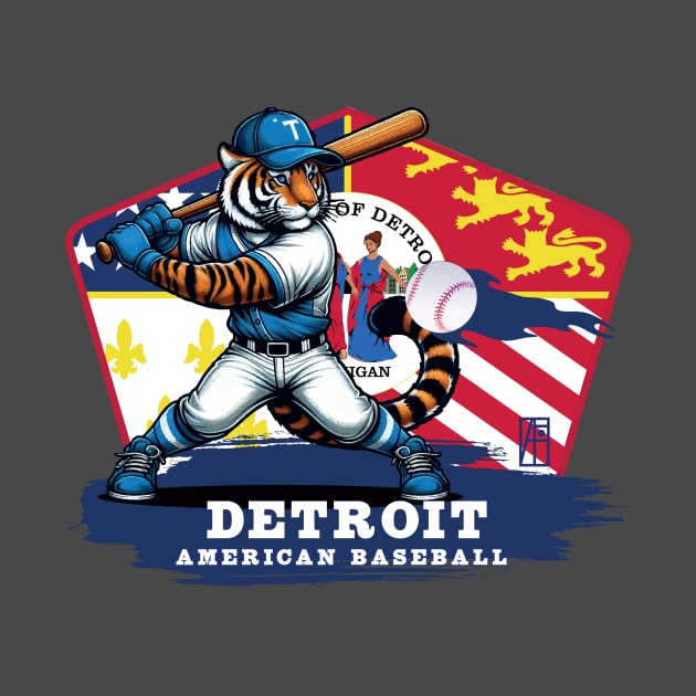 USA - American BASEBALL - Detroit - Baseball mascot - Detroit baseball by ArtProjectShop