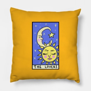 the lovers tarot design Pillow