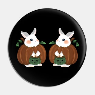 Couple duo Pumpkin Rabbit _ Bunniesmee Halloween Edition Pin