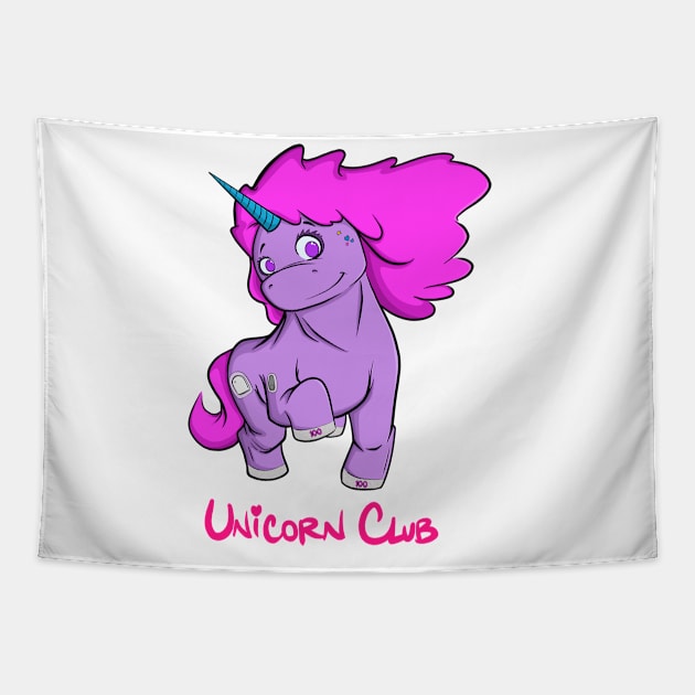 Type 1 Diabetic Unicorn Club Pink Tapestry by the lazy raccoon