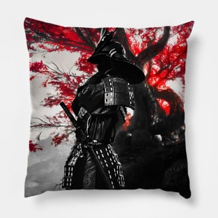 Samurai Red Tree Pillow