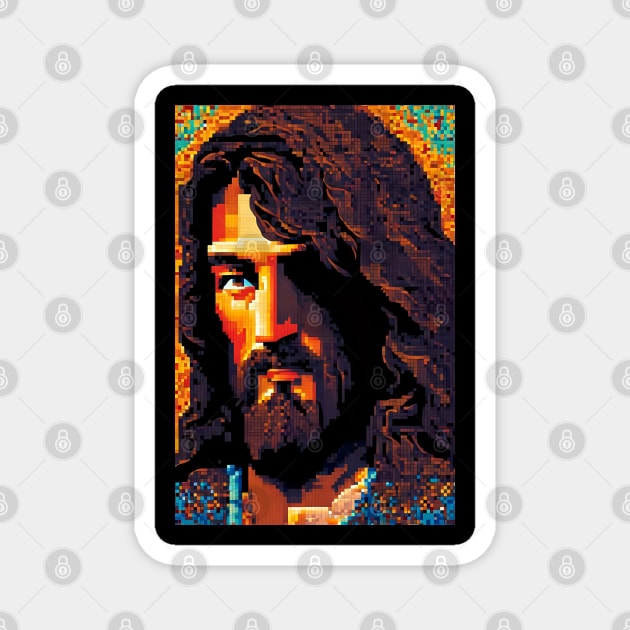 Pixelated Jesus Christ art Jesus Christ Pixel Art TeePublic