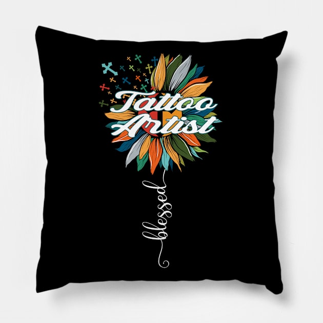 Blessed Tattoo Artist Pillow by Brande