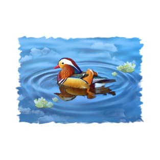 Mandarin Duck And Cloud Reflections T-Shirt