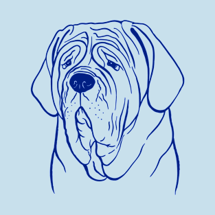 Neapolitan Mastiff (Light Blue and Blue) T-Shirt