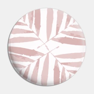 Geometric palm leaves pink on white , leaves, tropical , fall,  TeePublic Pin