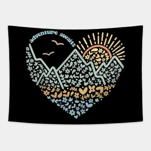 Adventure Awaits Outdoor Hiking Tapestry