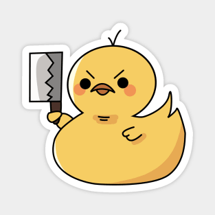 Angry gummy duck with knife! Magnet