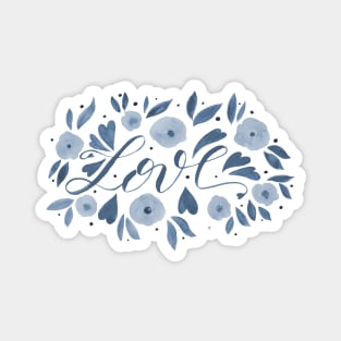 Love and flowers - grey Magnet