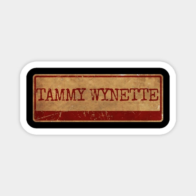 Aliska text red gold retro Tammy Wynette Magnet by Aliska