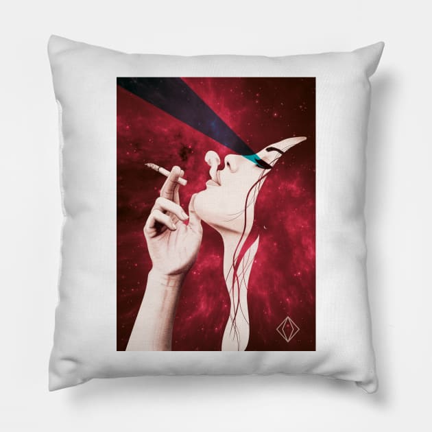 Red smoke Pillow by juanrodc