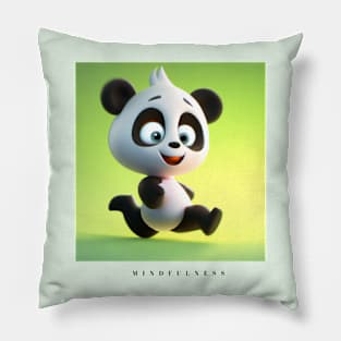 Mindfulness Bear Digital Art Pillow