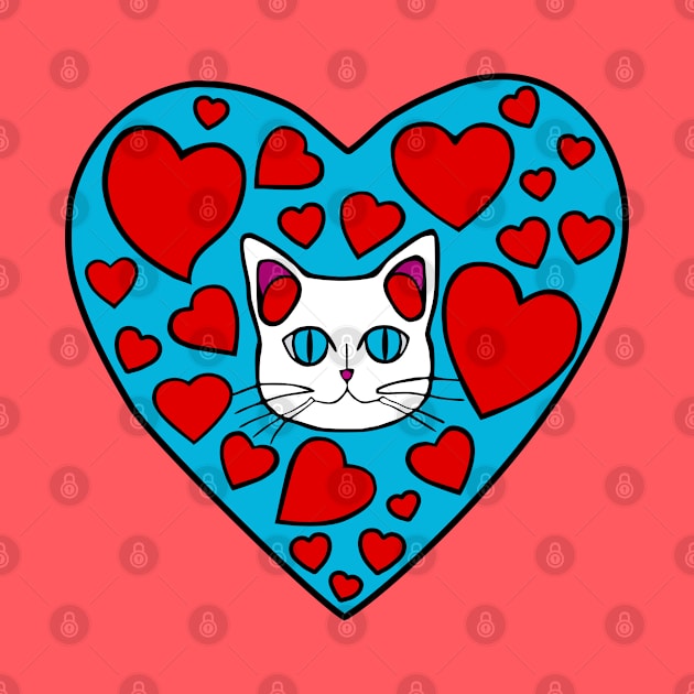 Kitty Love Hearts by loeye