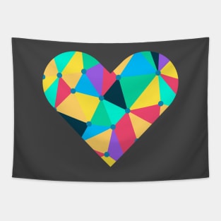 geometric colorful heart Tapestry