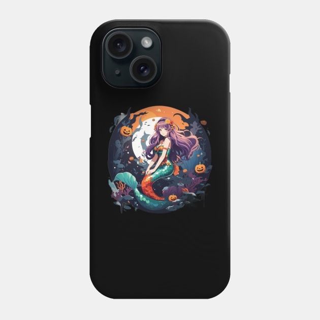 Purple Haired Hallows Eve Mermaid Phone Case by MGRCLimon