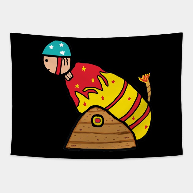 Human Cannonball Tapestry by Mark Ewbie