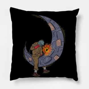 Welder Moon Pillow