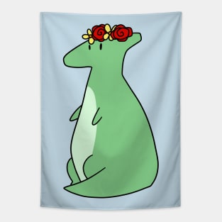 Flower Crown Hadrosaurus Tapestry