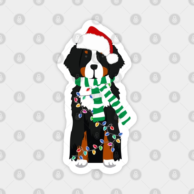 Bernese Mt Dog Christmas Lights Magnet by EMR_Designs