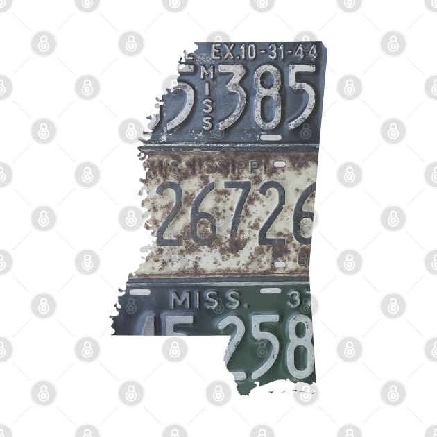 Vintage Mississippi License Plates by juniperandspruce